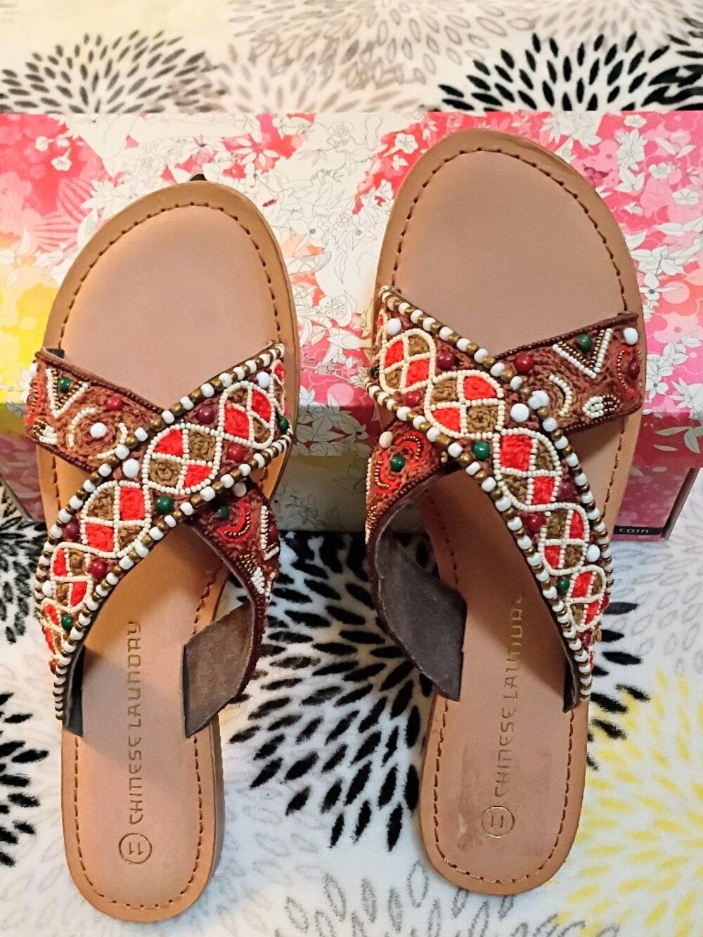 NIB Chinese Laundry Beaded Side Sandals Size 11M
